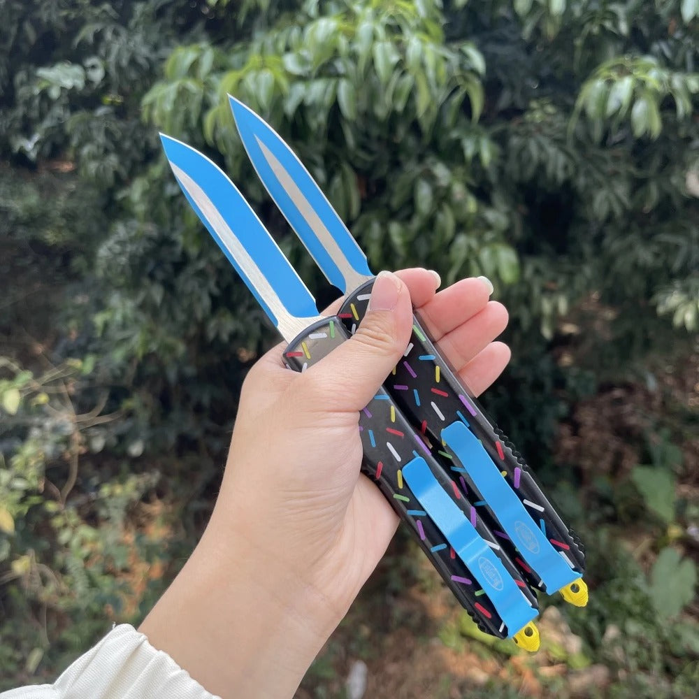 Black doughnut EDC Knife handle Outdoor