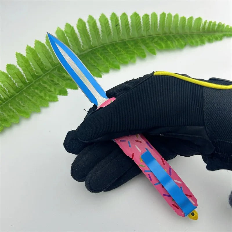 Pink Survival EDC Knife D2 Blade & Aluminum Handle for Outdoor