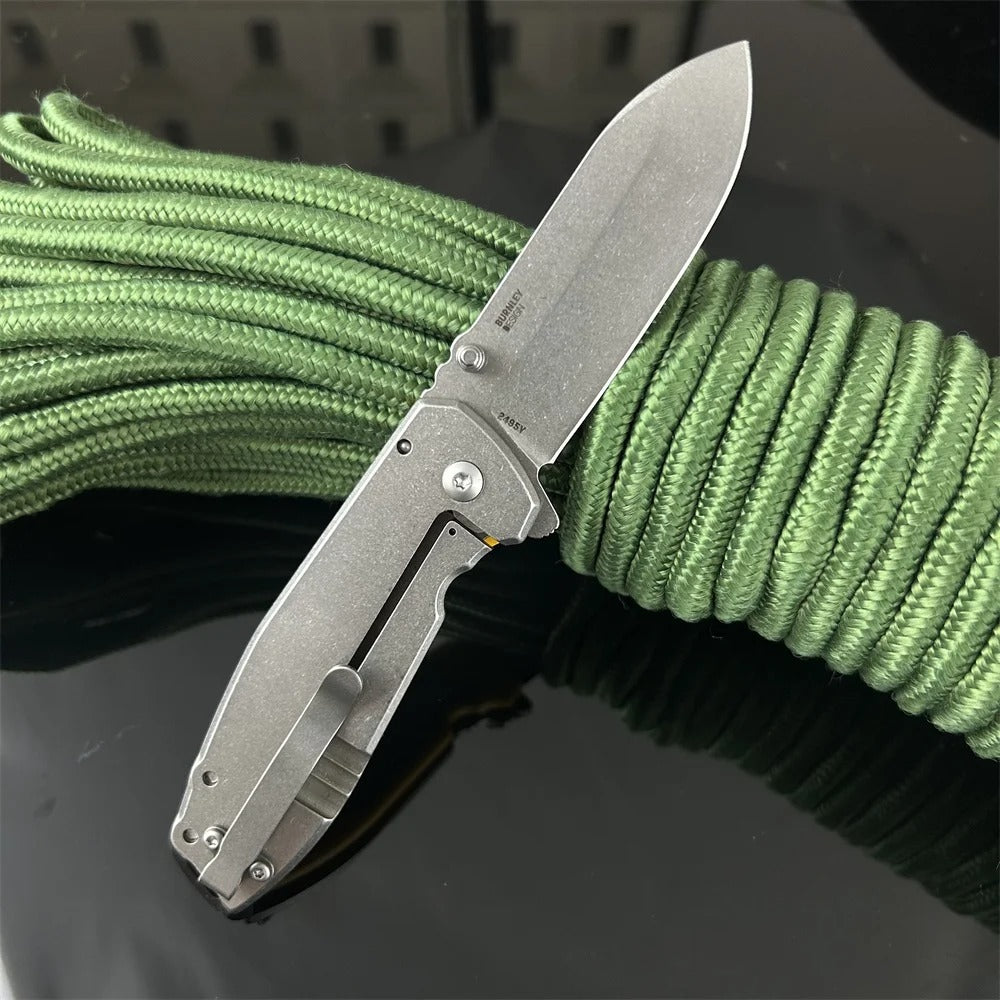 SQUID D2 Folding Knife Yellow G10 Handle for Camping & Kitchen